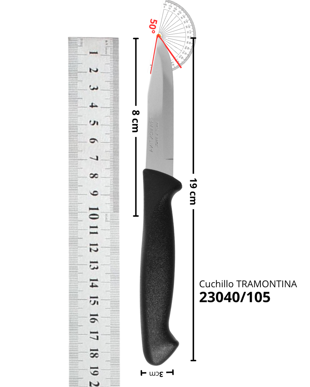 Cuchillo de mesa plástico - TRAMONTINA 19 cm 23040