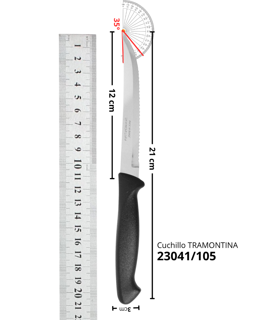Cuchillo de Cierra plástico - TRAMONTINA 21 cm 23041
