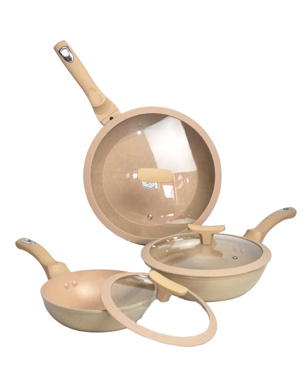 Sarten de Cerámica c/ tapa - JAMILA 6 pz Tipo Wok