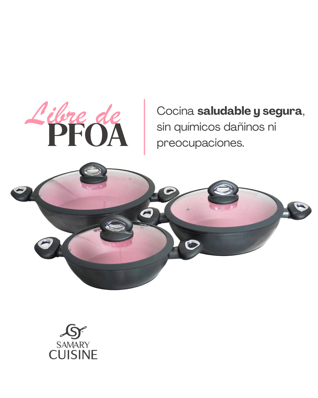 Set de Ollas de Cerámica Antiadherente AIKCWS - ALPHINE CUISINE 6 pz