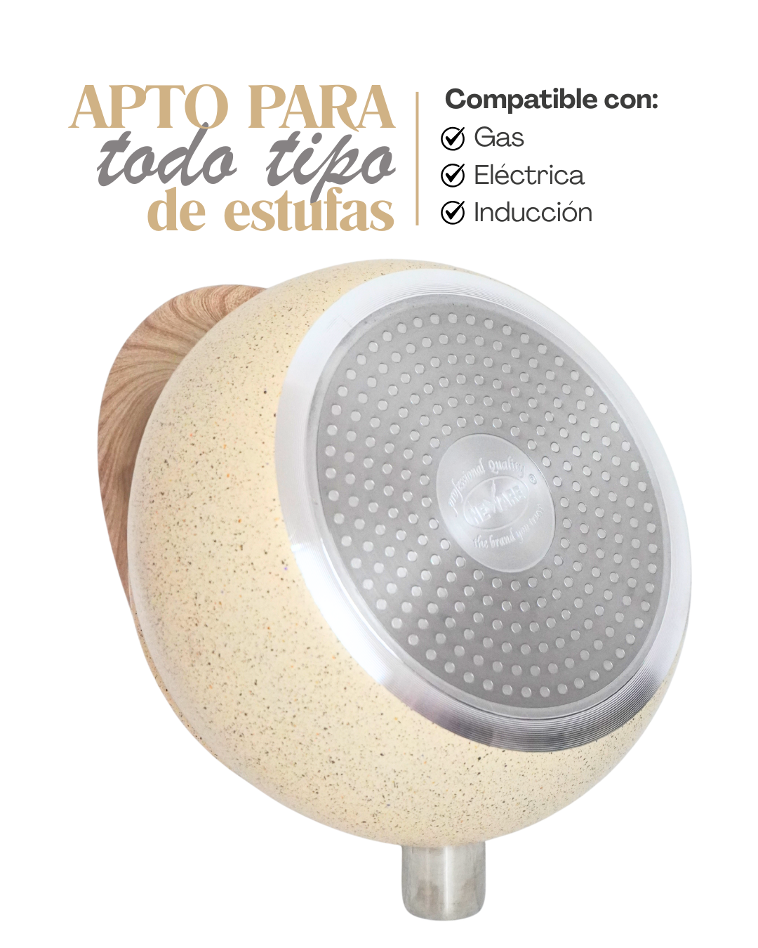 Tetera Pastel NEWARE 1 pz con Silbato | Acabado Tipo Mármol Antiadherente | Asa Ergonómica Tipo Madera | Calentado Rápido | Apta para Estufa de Gas, Eléctrica e Inducción | Diseño Moderno y Elegante