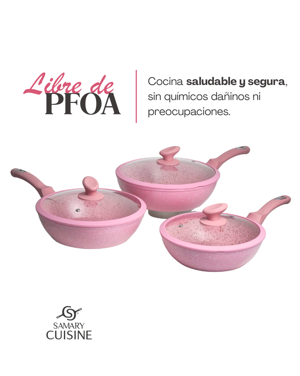 Juego de sartenes olivo ceramica premium 6 piezas 24, 26 y 28 cm