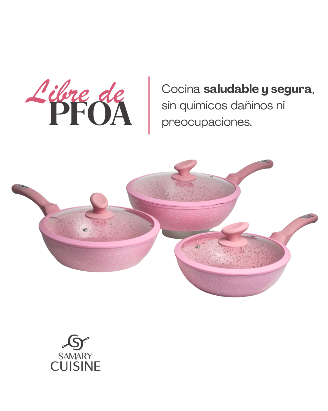 Juego de sartenes olivo ceramica premium 6 piezas 24, 26 y 28 cm