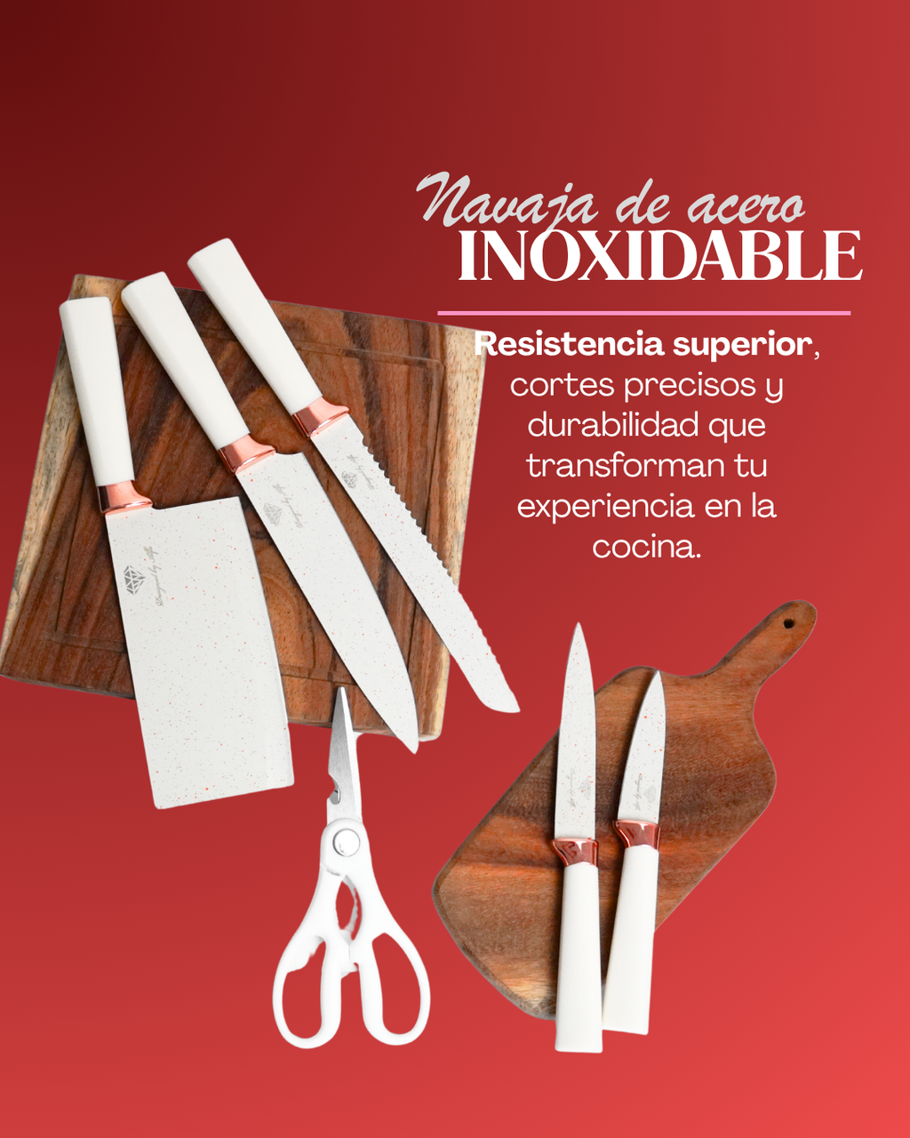Set de cuchillo - ALFA 8pz de acero inoxidable