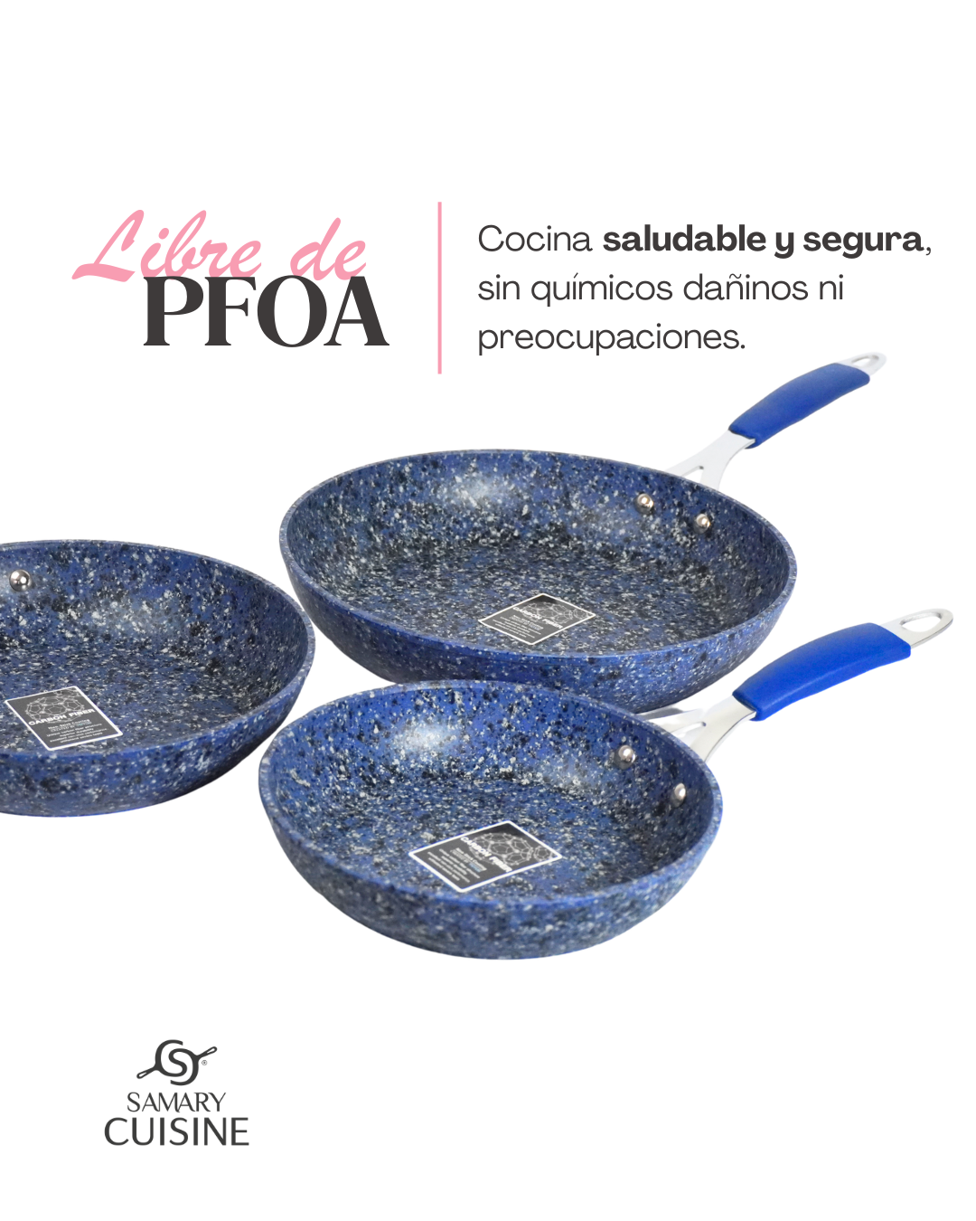 Sartenes Antiadherentes de Ceramica Cairo - ALFA 3 pz