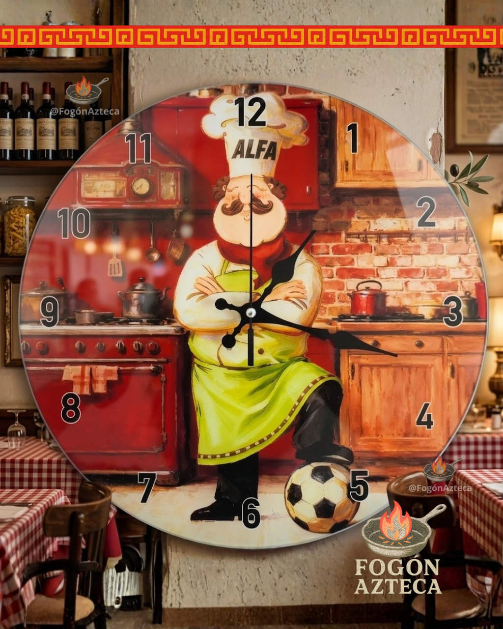 Reloj de cristal circular de autos - Reloj decorativo de pared