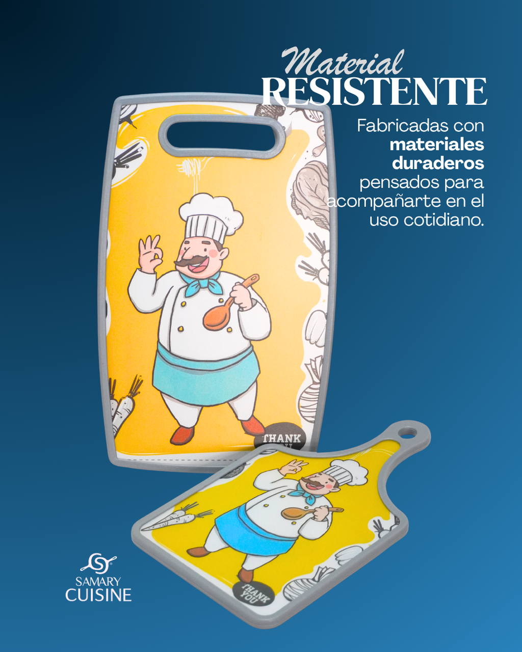 Duo de tabla para picar. Para cocina Plástico + cuchillo