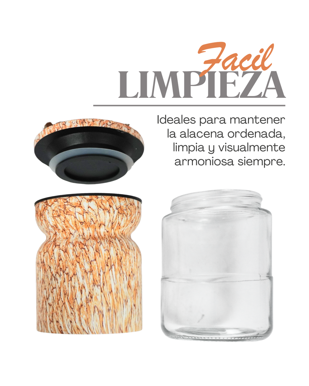 Azucarero de Vidrio con forma de Reloj de arena 41721  - CANISTER 3 pz