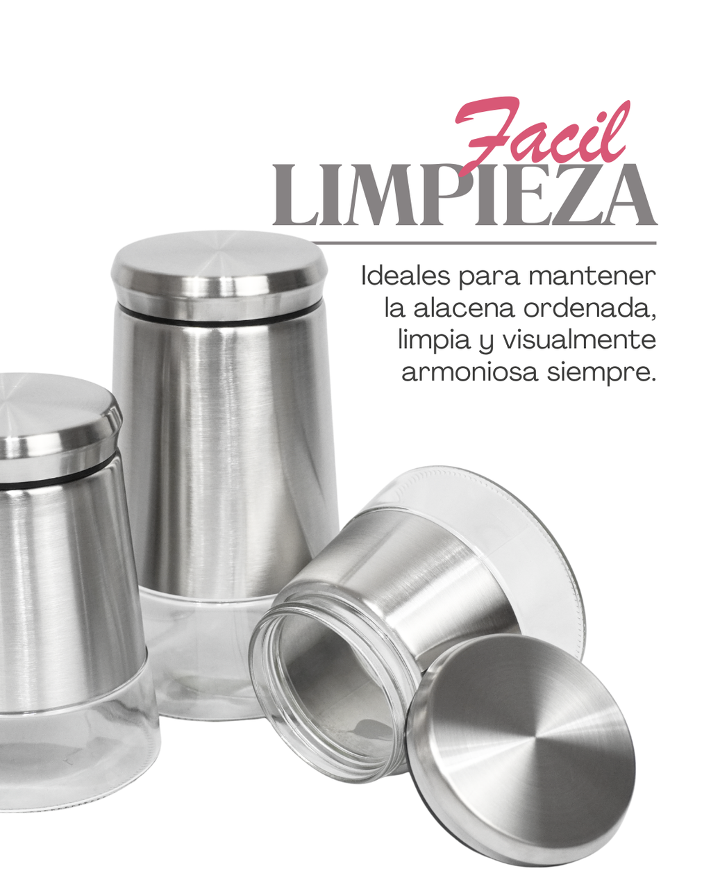 Azucareros de vidrio cónicos 3pz GRANDES . 41708
