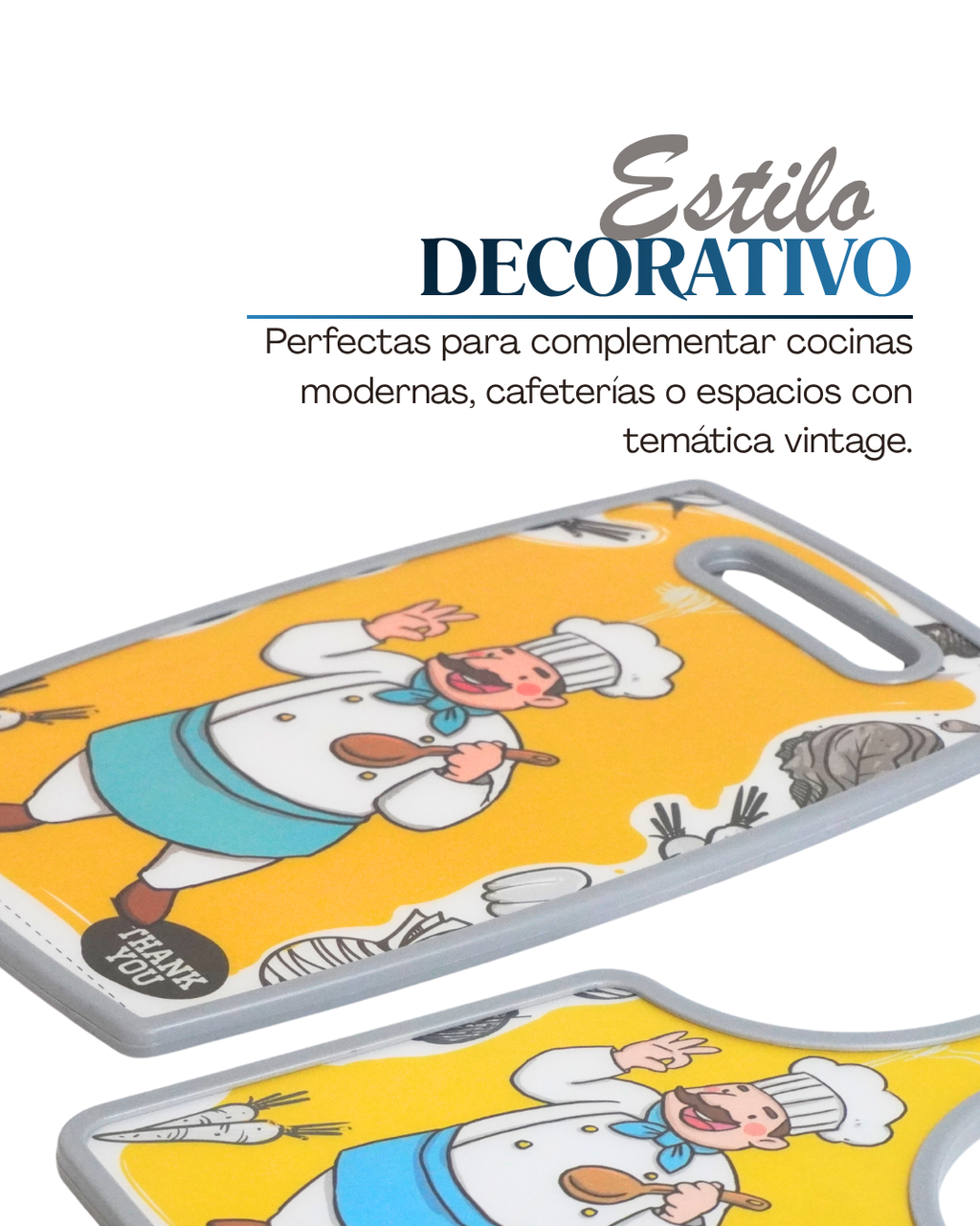Duo de tabla para picar. Para cocina Plástico + cuchillo