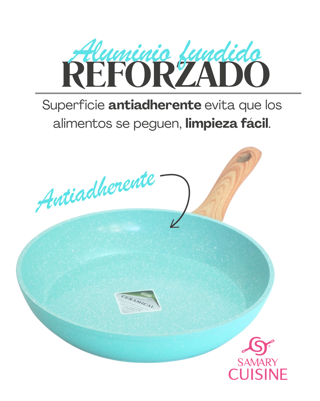 Sartén Kung Fu 3pz Cerámica Antiadherente Calidad Premium