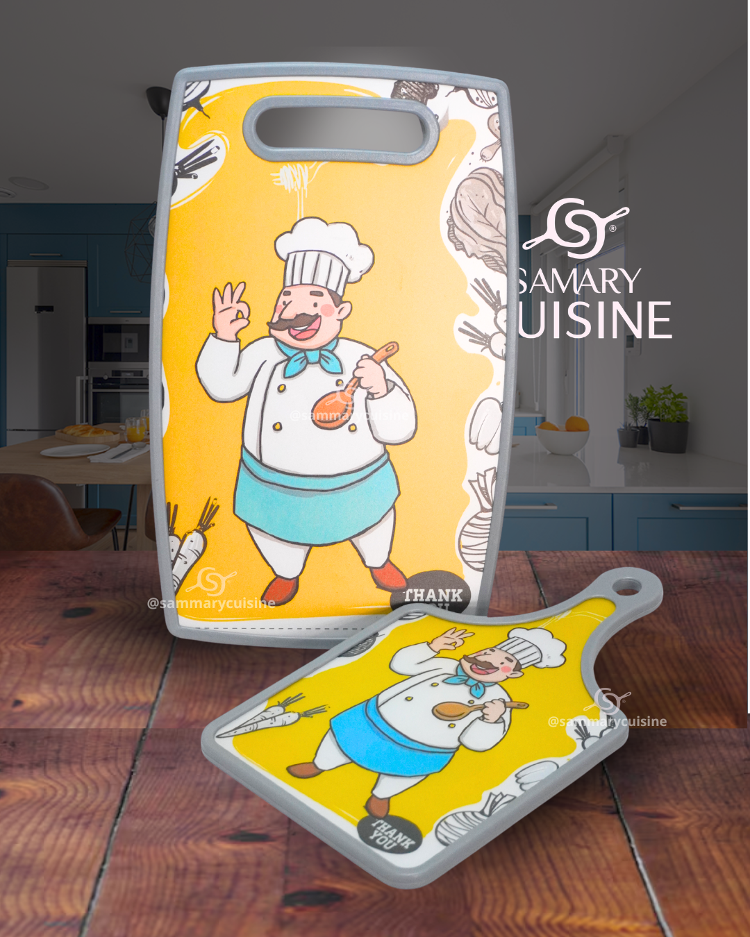 Duo de tabla para picar. Para cocina Plástico + cuchillo