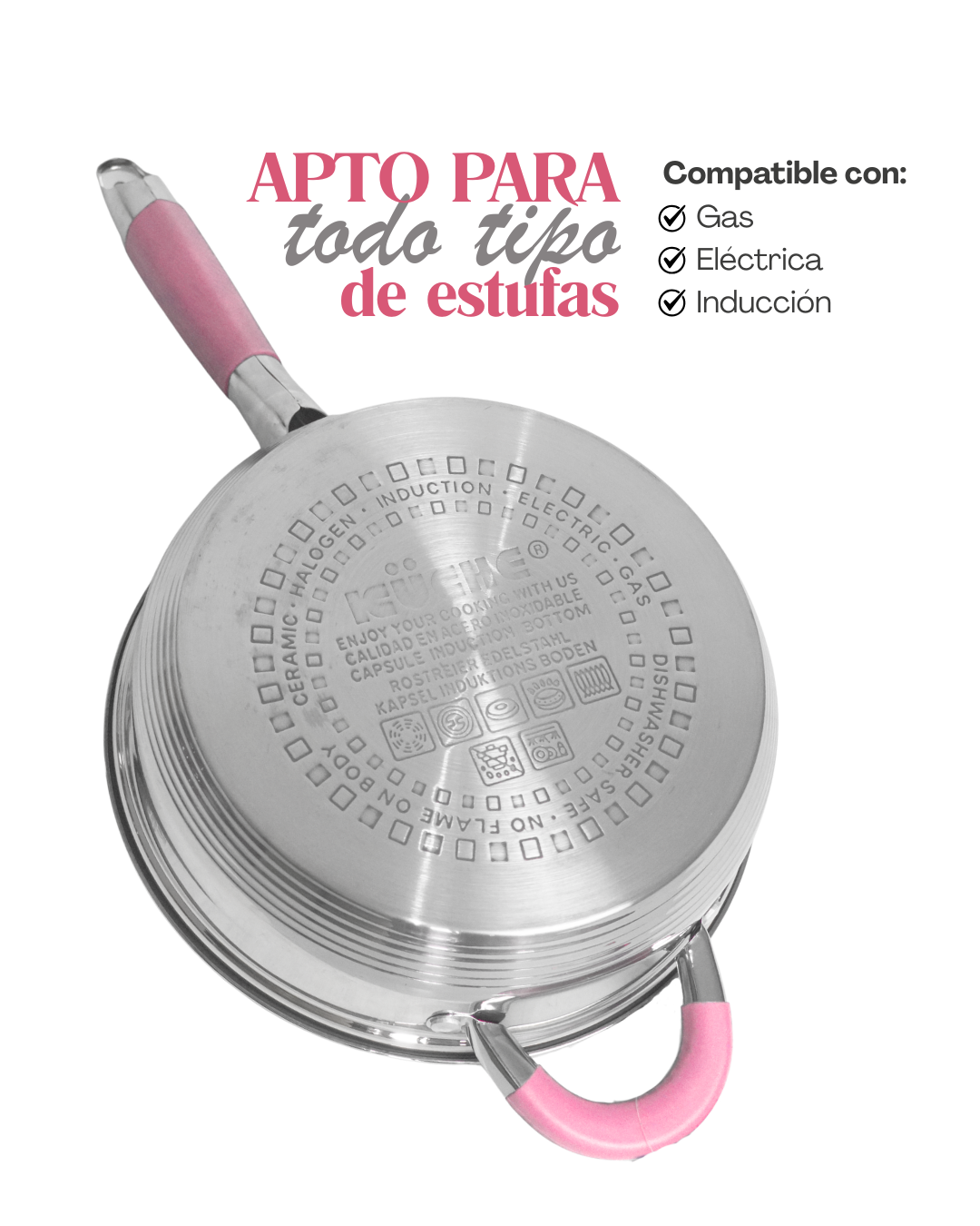 PROMOCION - Batería de acero inoxidable + Sartenes de cerámica - NEVIZA + GRECIA