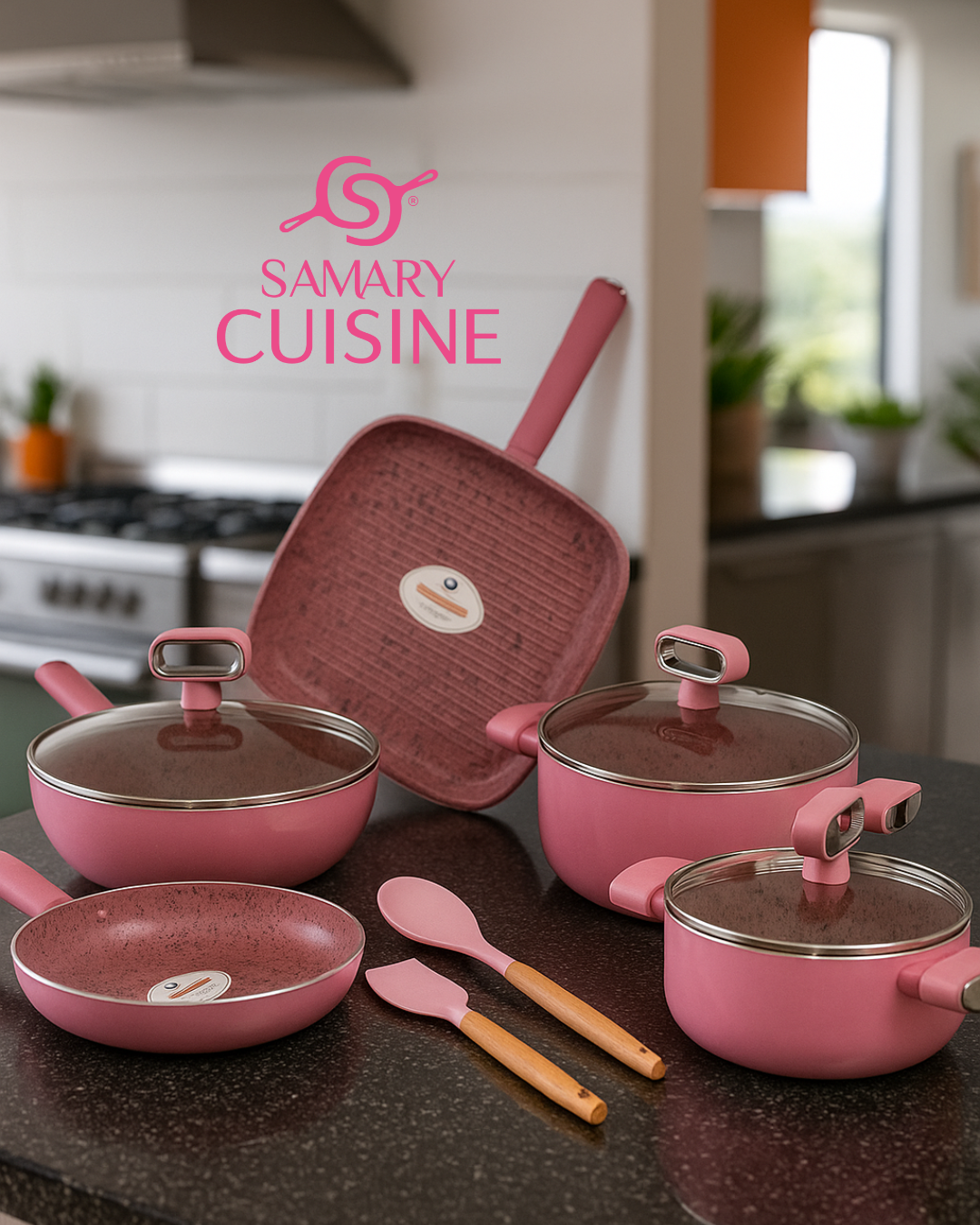 Bateria De Cocina Capri 10 Piezas Antiadherente De Ceramica