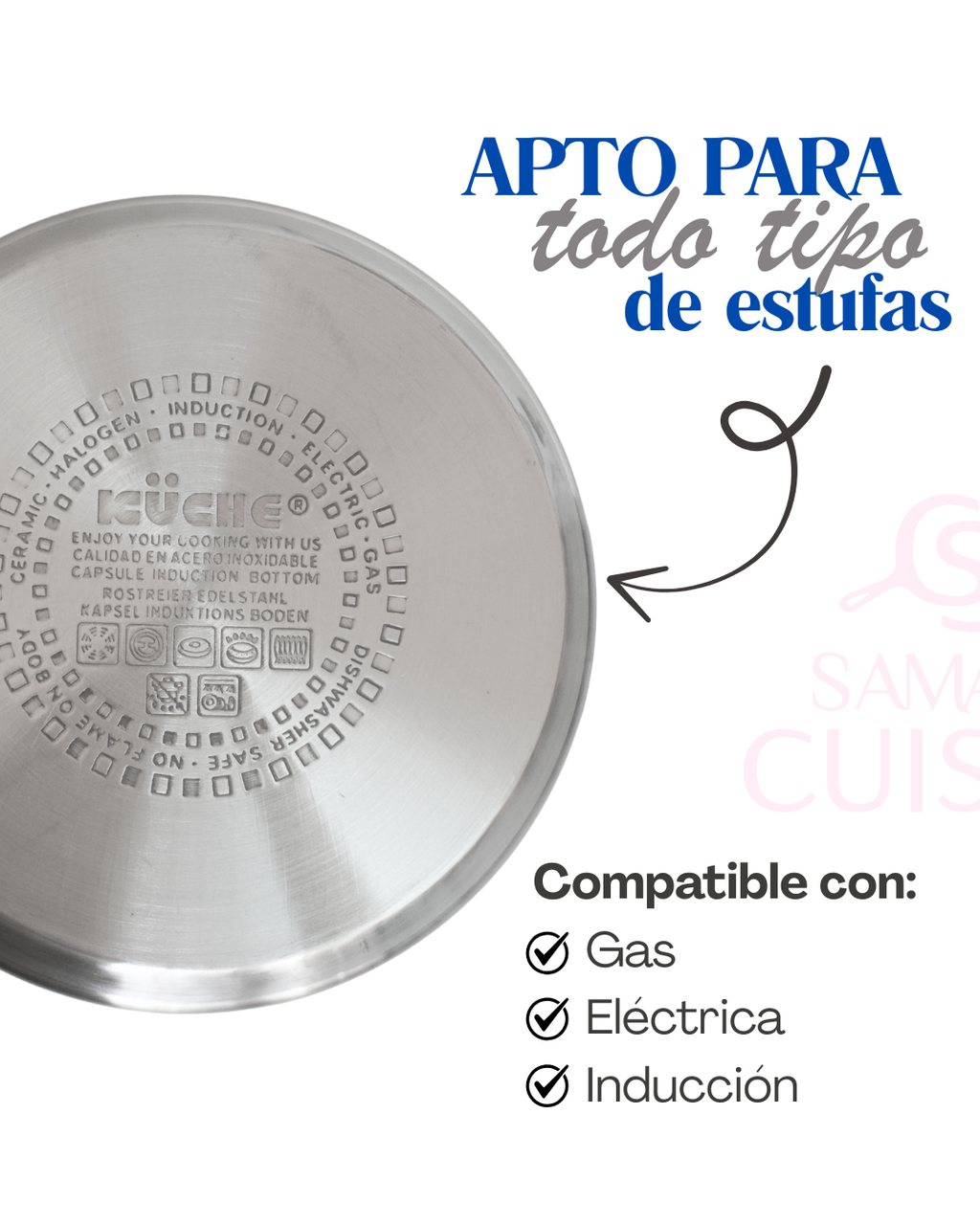 Juego Ollas Roze 8 Pz Tapa Irrompible Silicon 5, 7, 8 Y 10 L