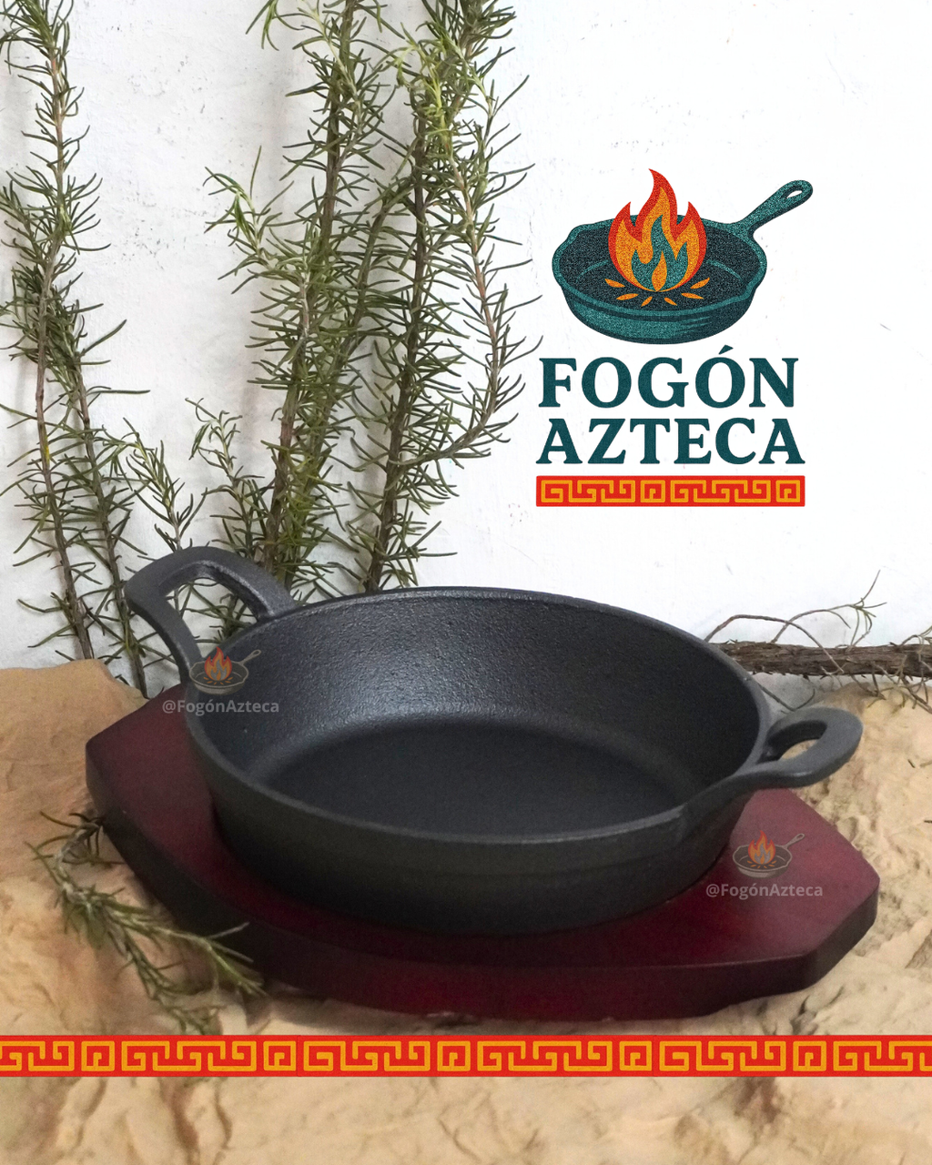 Olla Grill  16, 18 cm de hierro c/ tabla