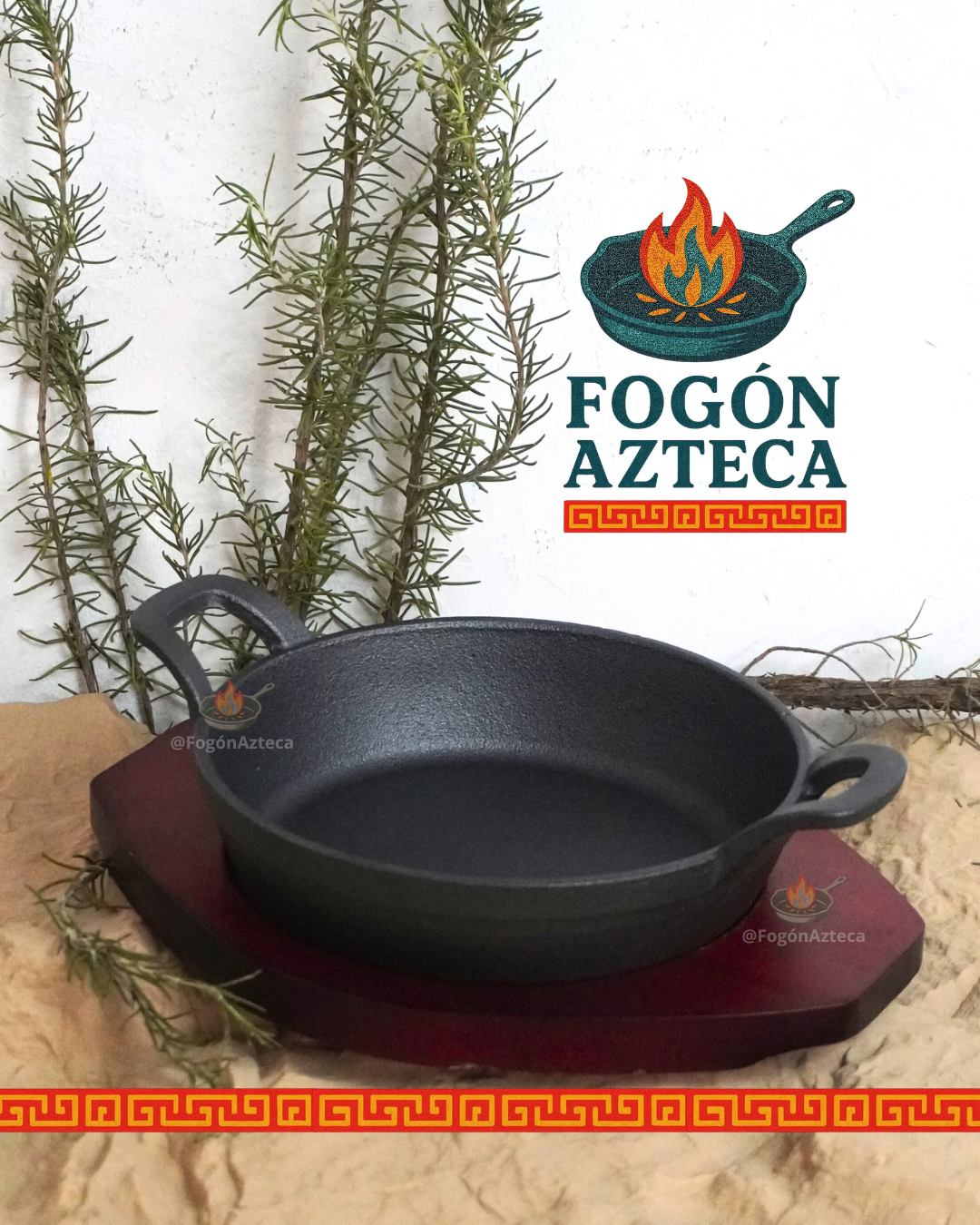 Olla Grill  16, 18 cm de hierro c/ tabla
