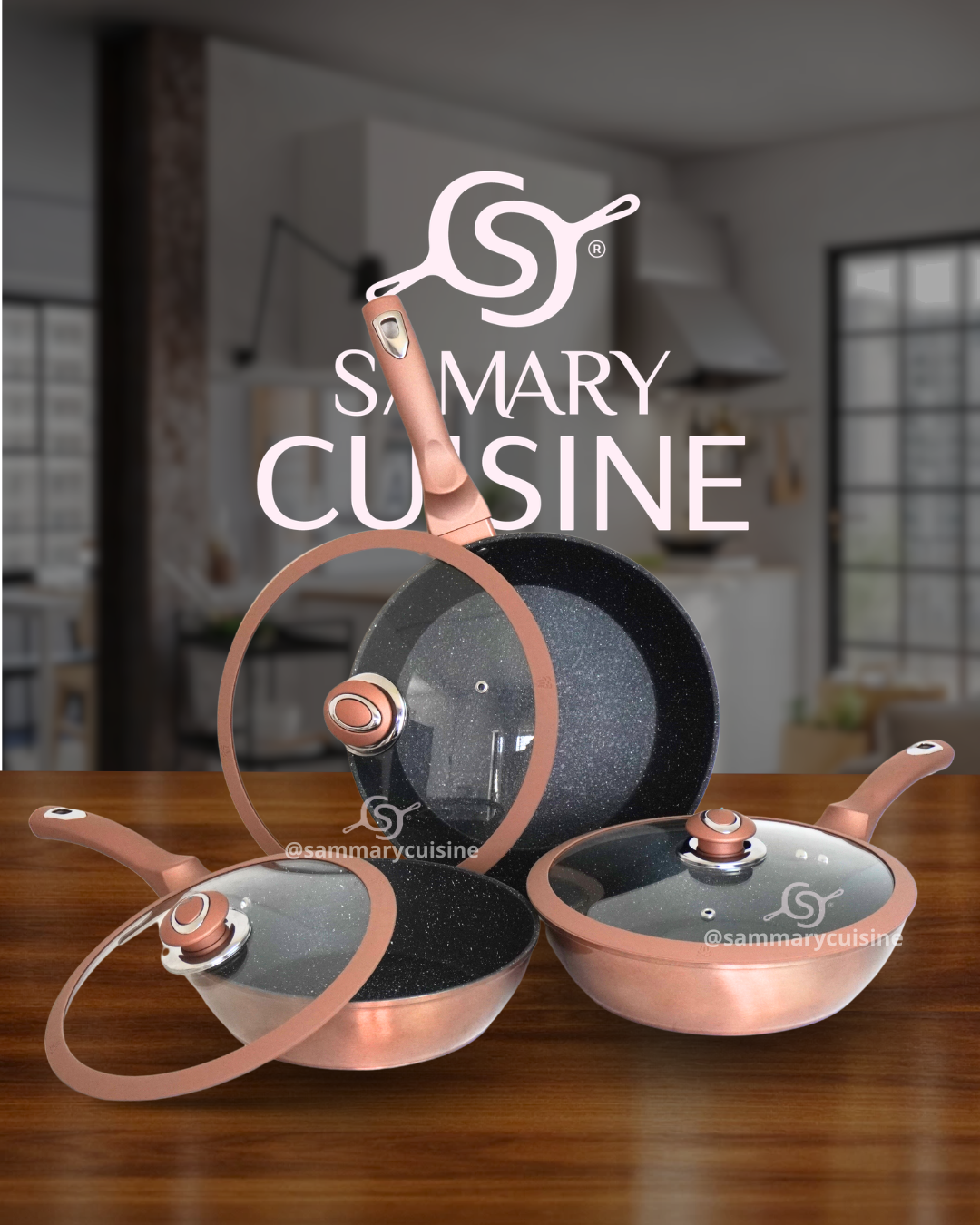 Sartenes tipo woks AIKCWS7 - ALPHINE CUISINE 6 pz Cerámica Antiadherente
