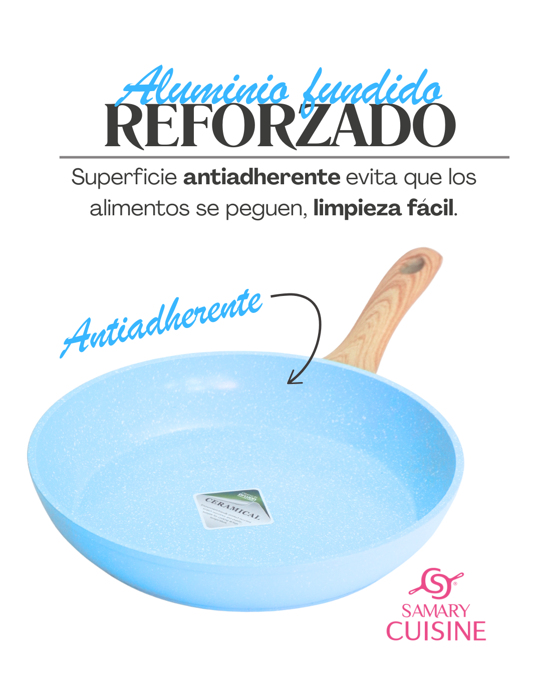 Sartén Kung Fu 3pz Cerámica Antiadherente Calidad Premium