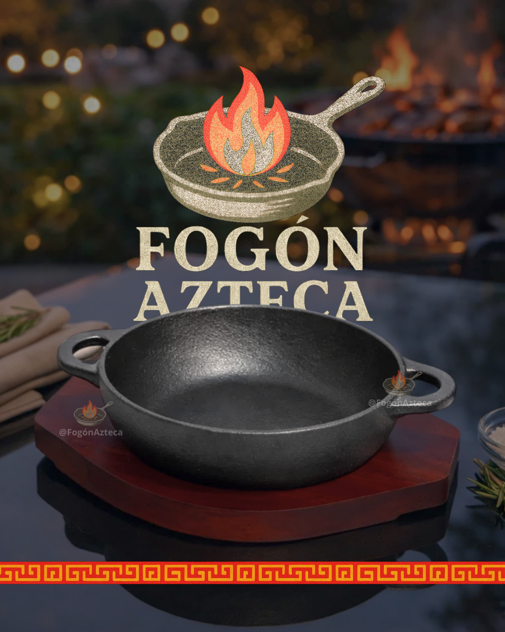Cacerola Bowl Grill 15, 24  cm hierro c/ tabla