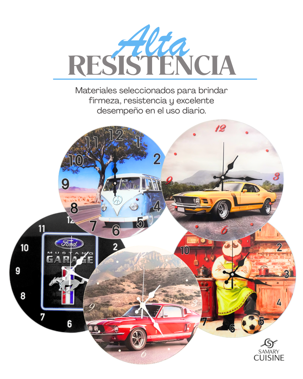 Reloj de cristal circular de autos - Reloj decorativo de pared
