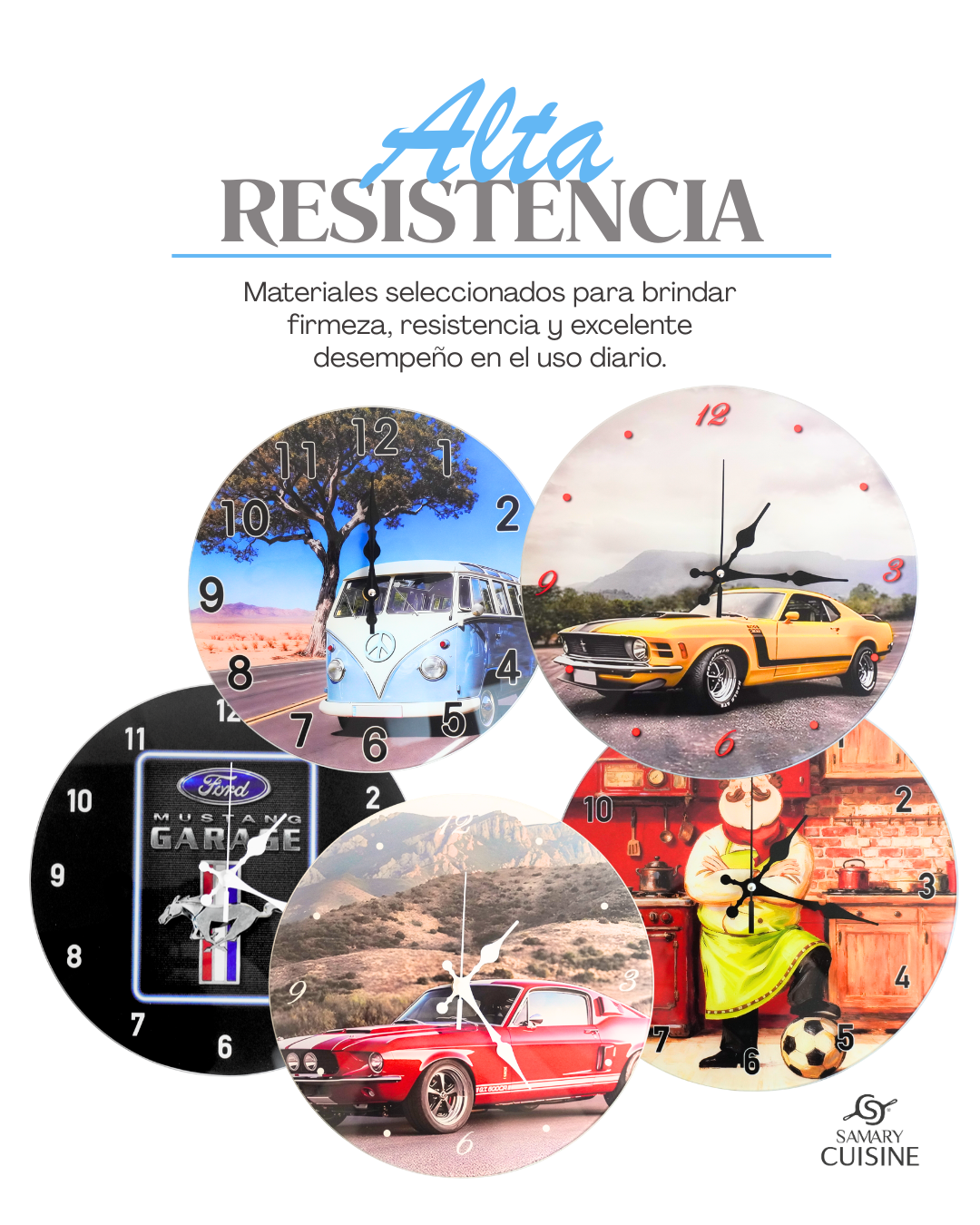 Reloj de cristal circular de autos - Reloj decorativo de pared