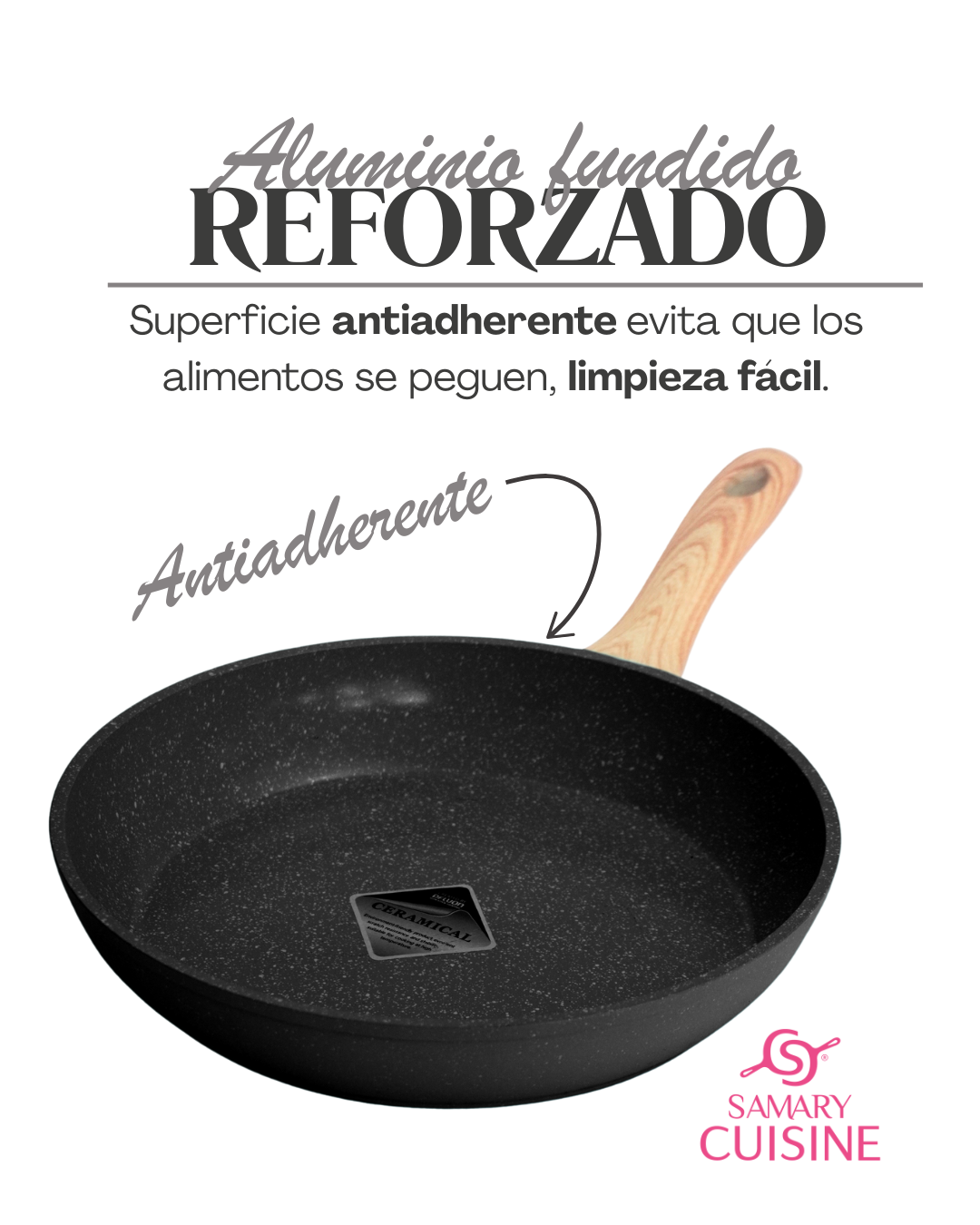 Sartén Kung Fu 3pz Cerámica Antiadherente Calidad Premium