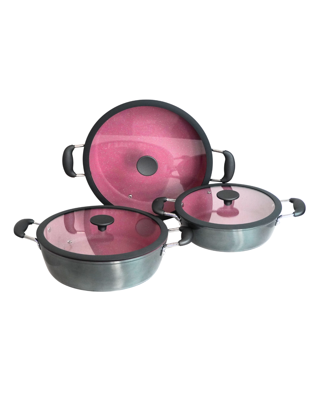 Set de Ollas de Cerámica Antiadherente AIKCWS6 - ALPHINE CUISINE 6 pz tapa plana