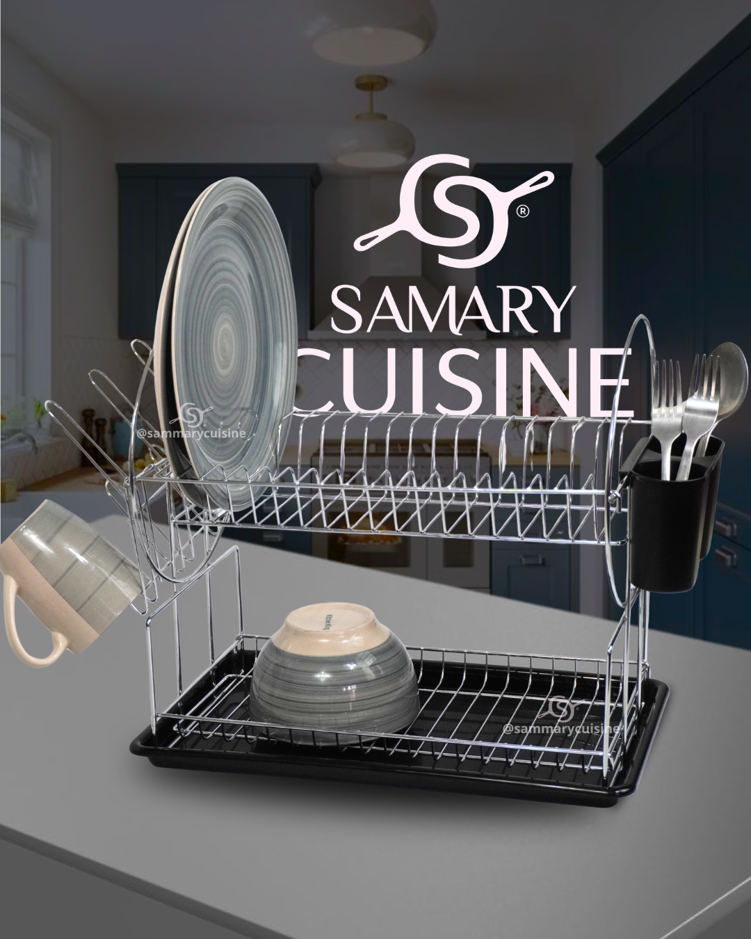 Escurridor dos pisos circulo - DISH DRAINER 50x23x36
