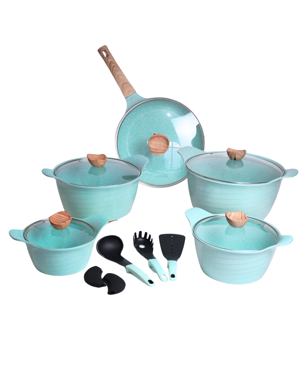 Batería De Cocina Kung Fu Master 15 Pz Antiadherente Ceramic