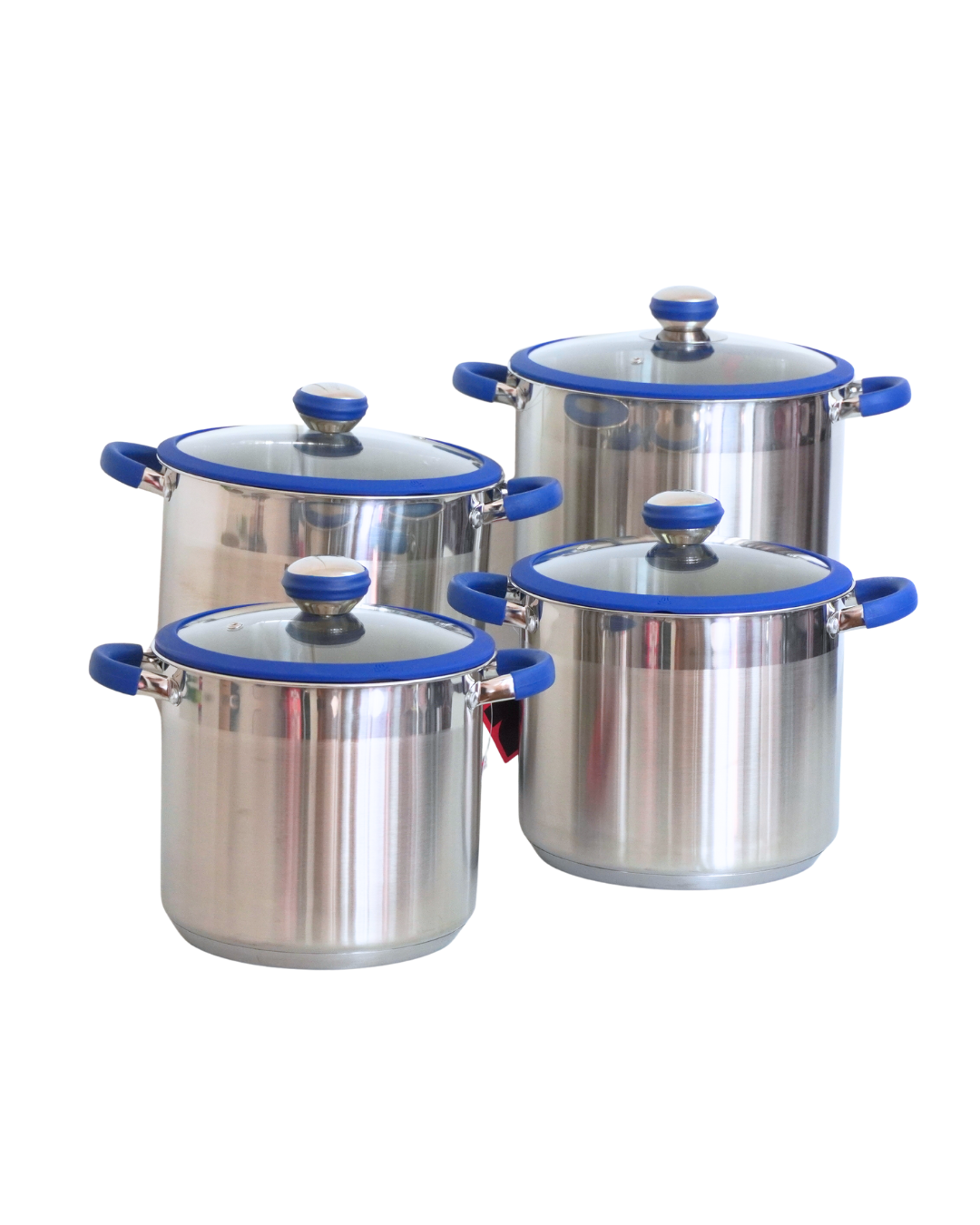 Juego Ollas Roze 8 Pz Tapa Irrompible Silicon 5, 7, 8 Y 10 L