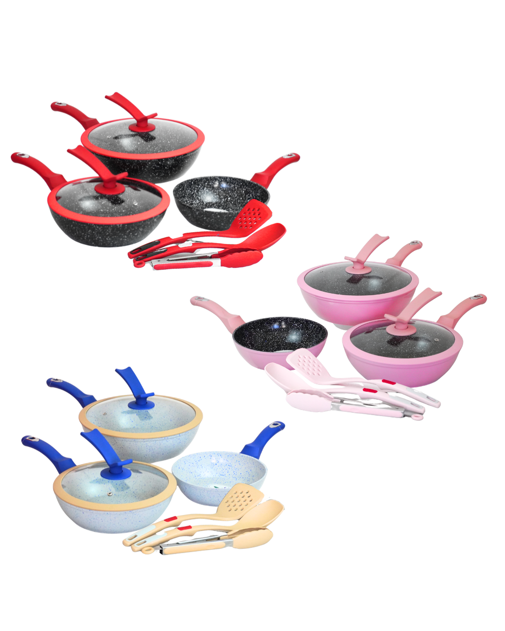 Set de Sartenes Candy - KUCHE 8 pz Cerámica Antiadherente