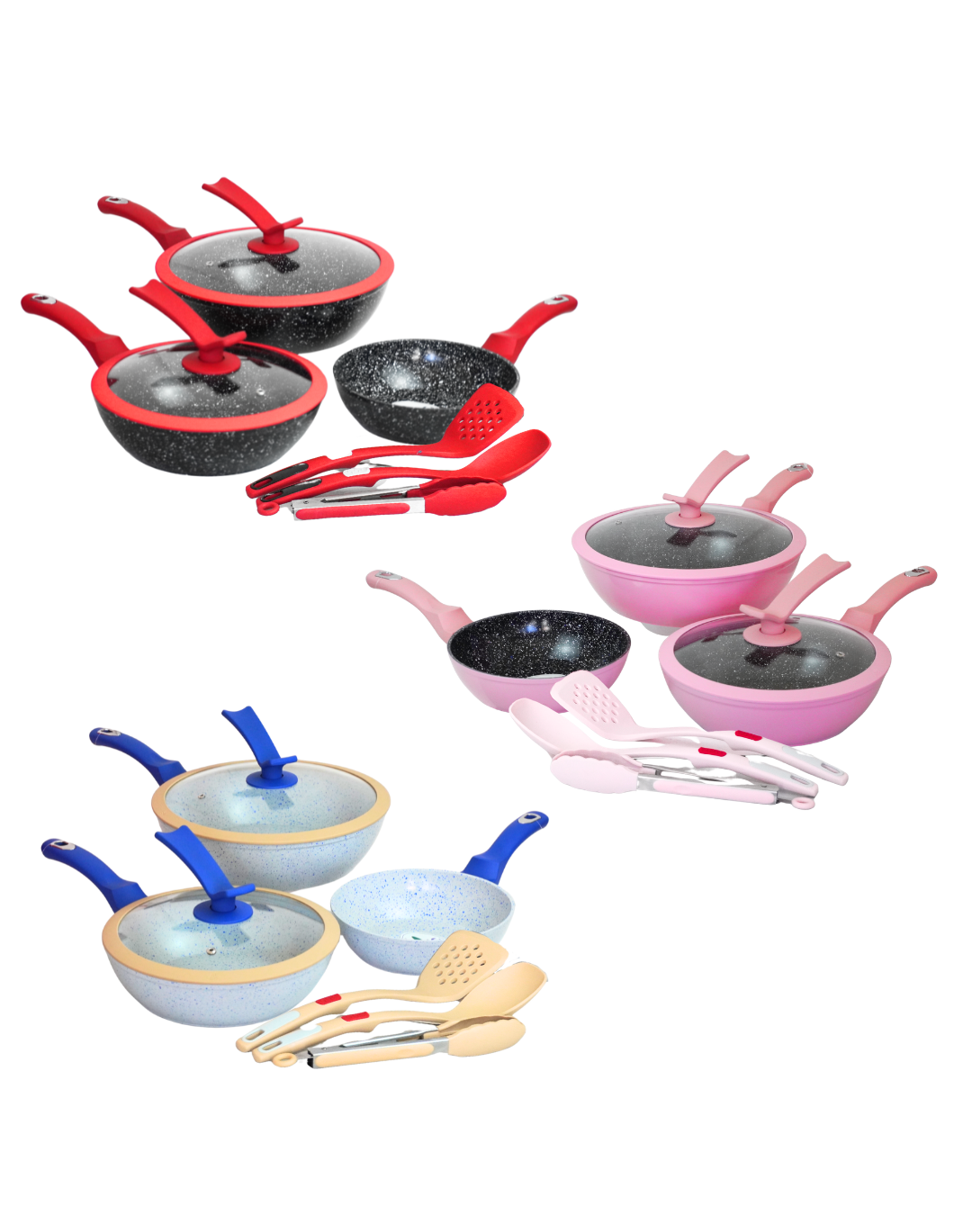 Set de Sartenes Candy - KUCHE 8 pz Cerámica Antiadherente