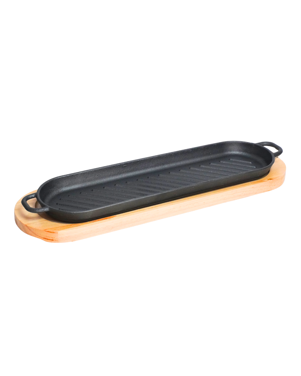 Sarten Grill Ovalado 38 cm hierro c/ tabla