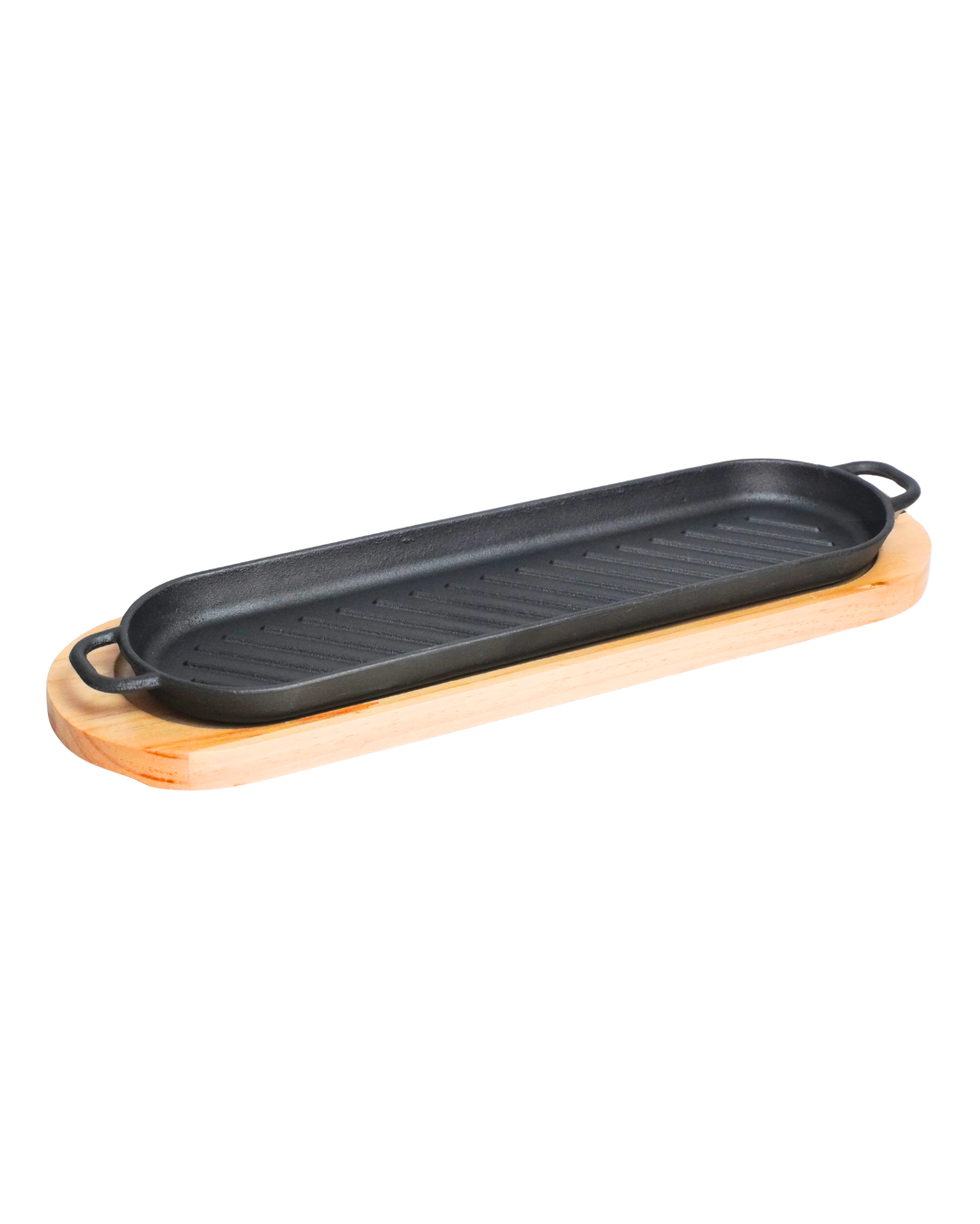 Sarten Grill Ovalado 38 cm hierro c/ tabla
