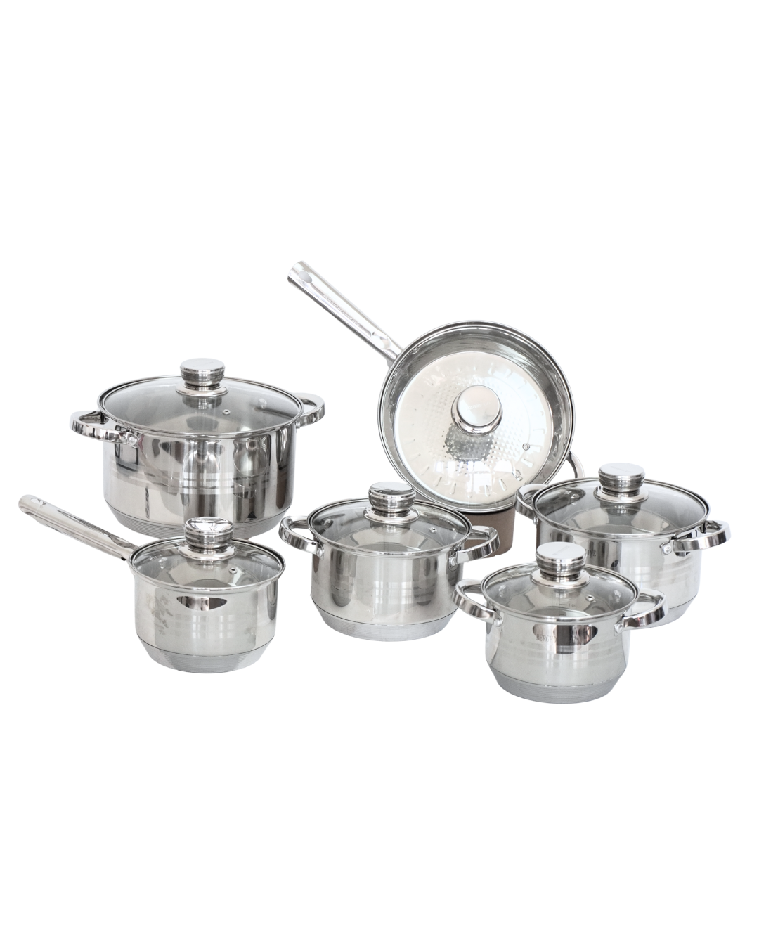 Batería Acero Inox. 12 Pzs. 9 Capas, Berghome Line