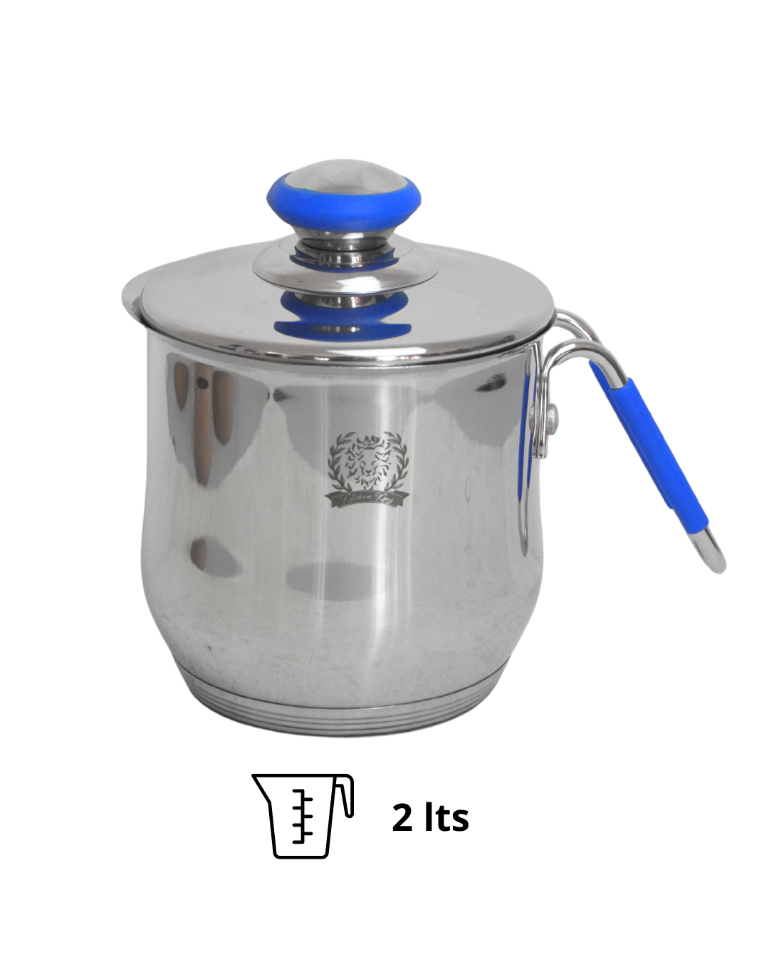 Pocillo de Acero Inoxidable 2 y 3 lts - KITCHEN KING 2pz con Tapa | Olla Multiusos Resistente y Duradera | Mangos Ergonómicos Antideslizantes | Ideal para Hervir, Cocinar y Calentar | Apto para Estufa de Gas y Eléctrica