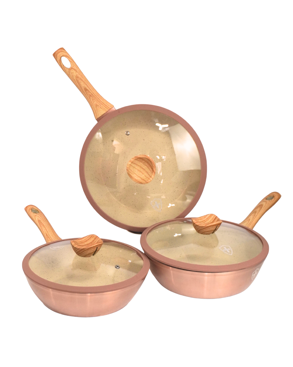 Sartén ceramica con tapa - SWISS SILVER 3 pz