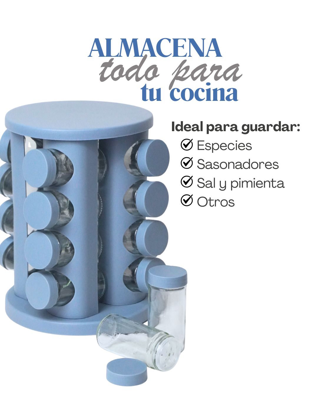 Especiero de carrusel 16 pz - R66-16 Giratorio de aluminio
