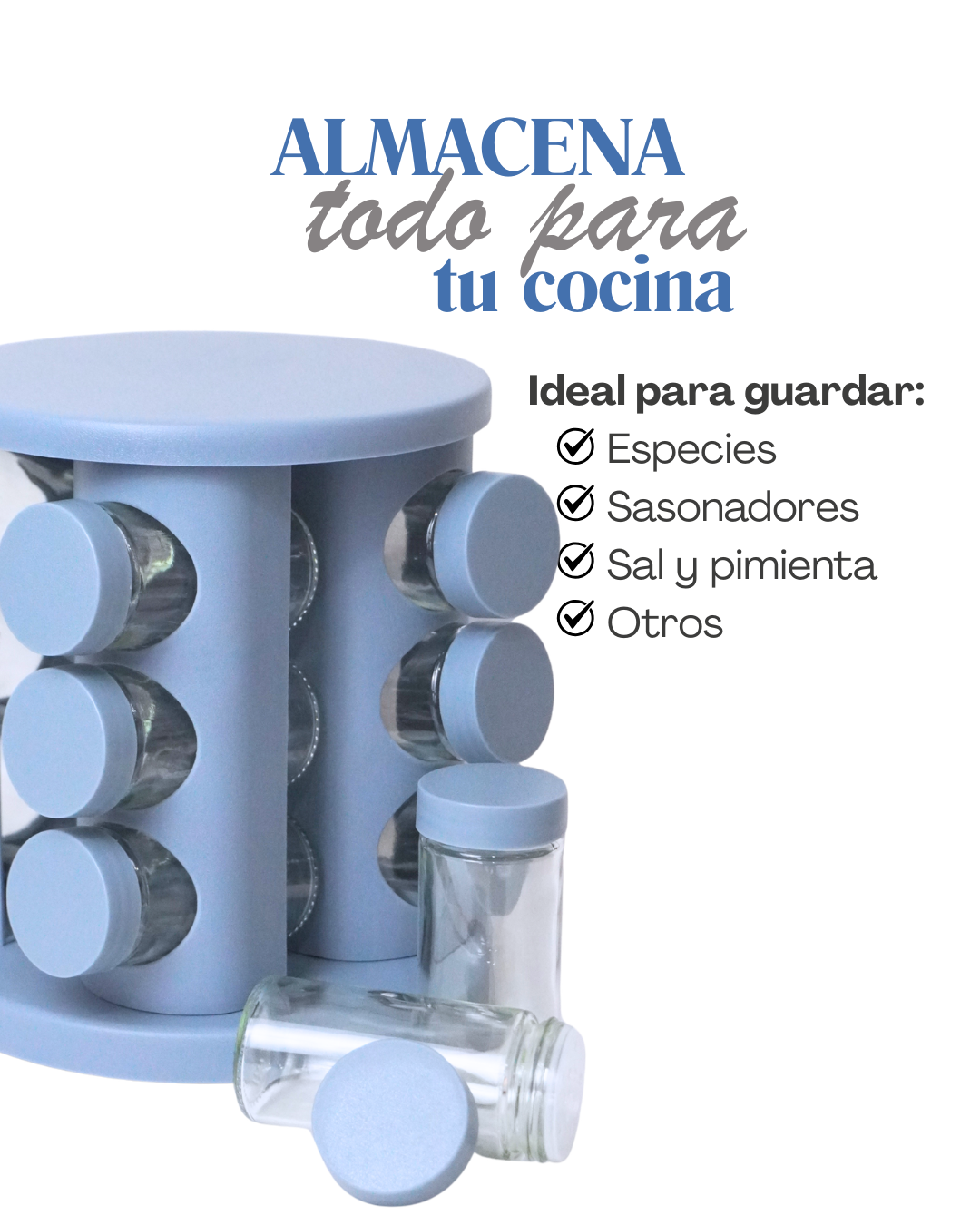 Especiero de carrusel 12 pz - R66-12 Giratorio de aluminio