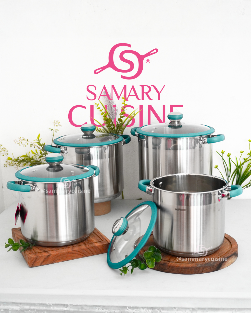 Juego Ollas Roze 8 Pz Tapa Irrompible Silicon 5, 7, 8 Y 10 L