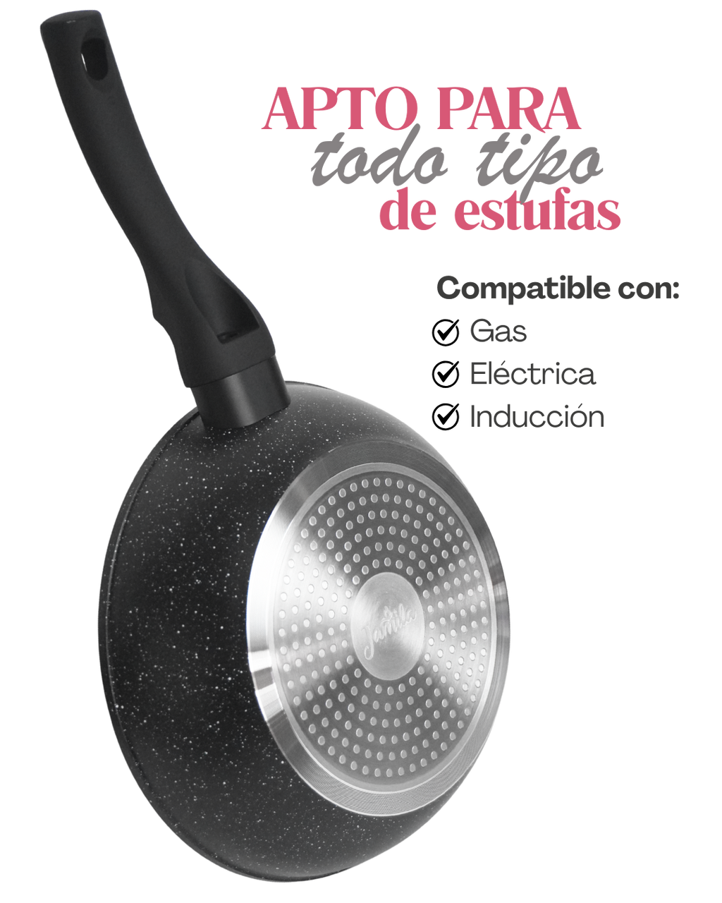Sarten de Cerámica c/ tapa - JAMILA 6 pz Tipo Wok