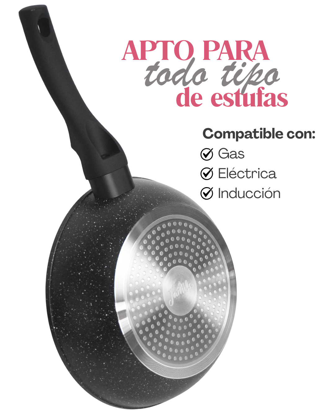 Sarten de Cerámica c/ tapa - JAMILA 6 pz Tipo Wok