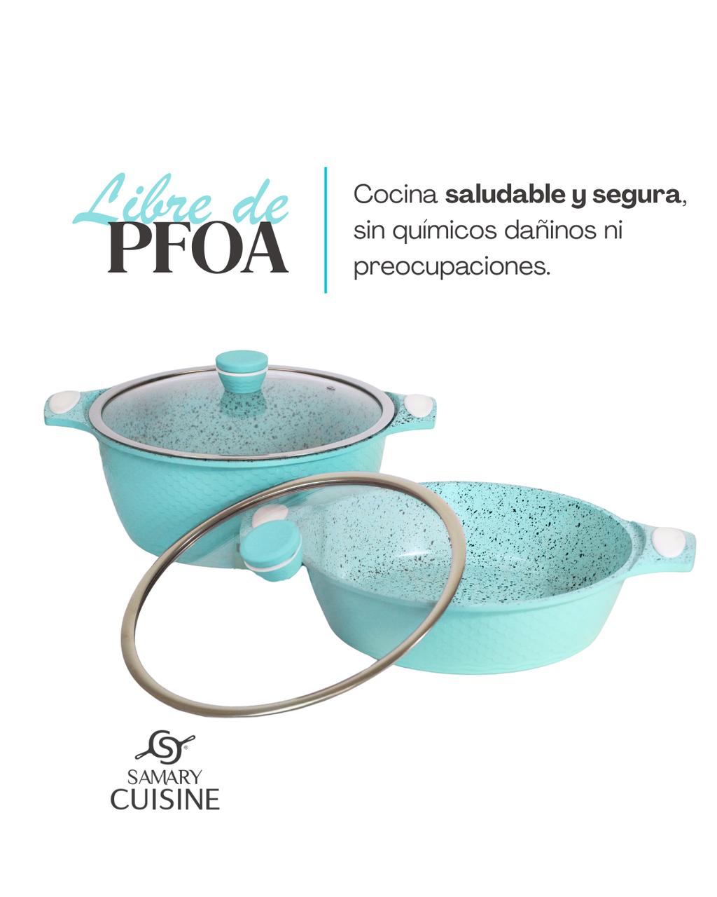 Batería de Cerámica Antiadherente Coral - KUCHE 9 pz