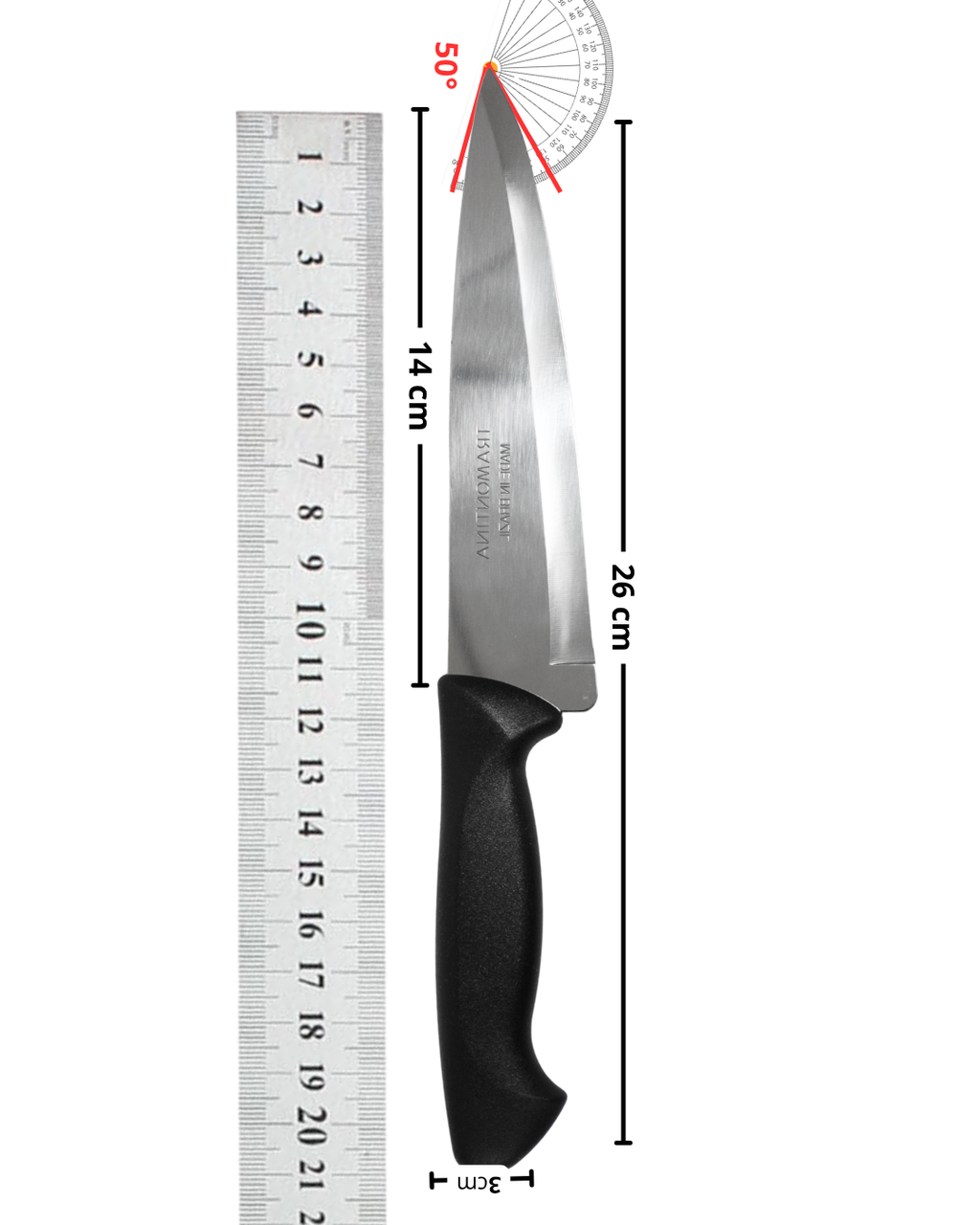 Cuchillo de chef plastico M - TRAMONTINA 29 CM 23044/107