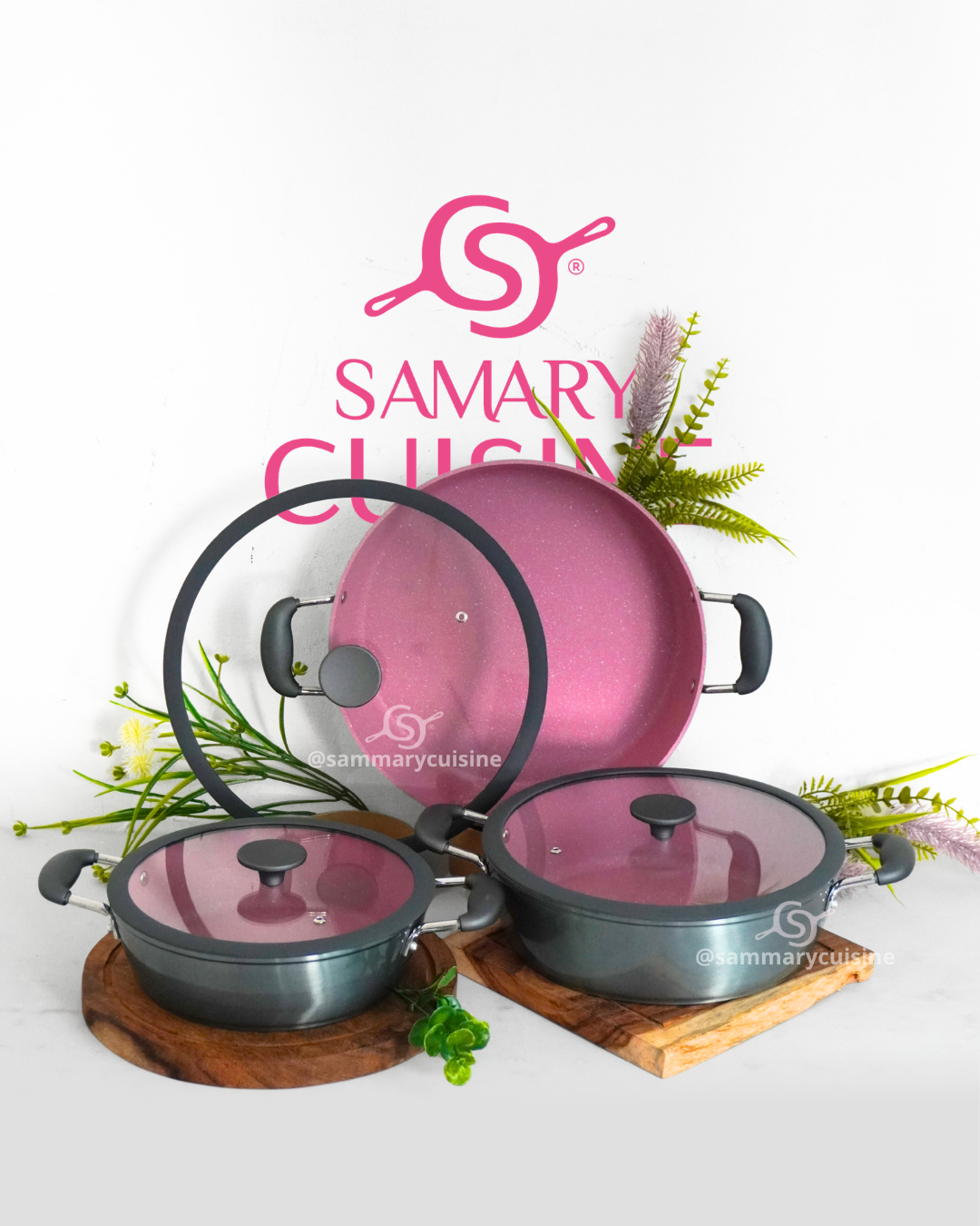 Set de Ollas de Cerámica Antiadherente AIKCWS6 - ALPHINE CUISINE 6 pz tapa plana