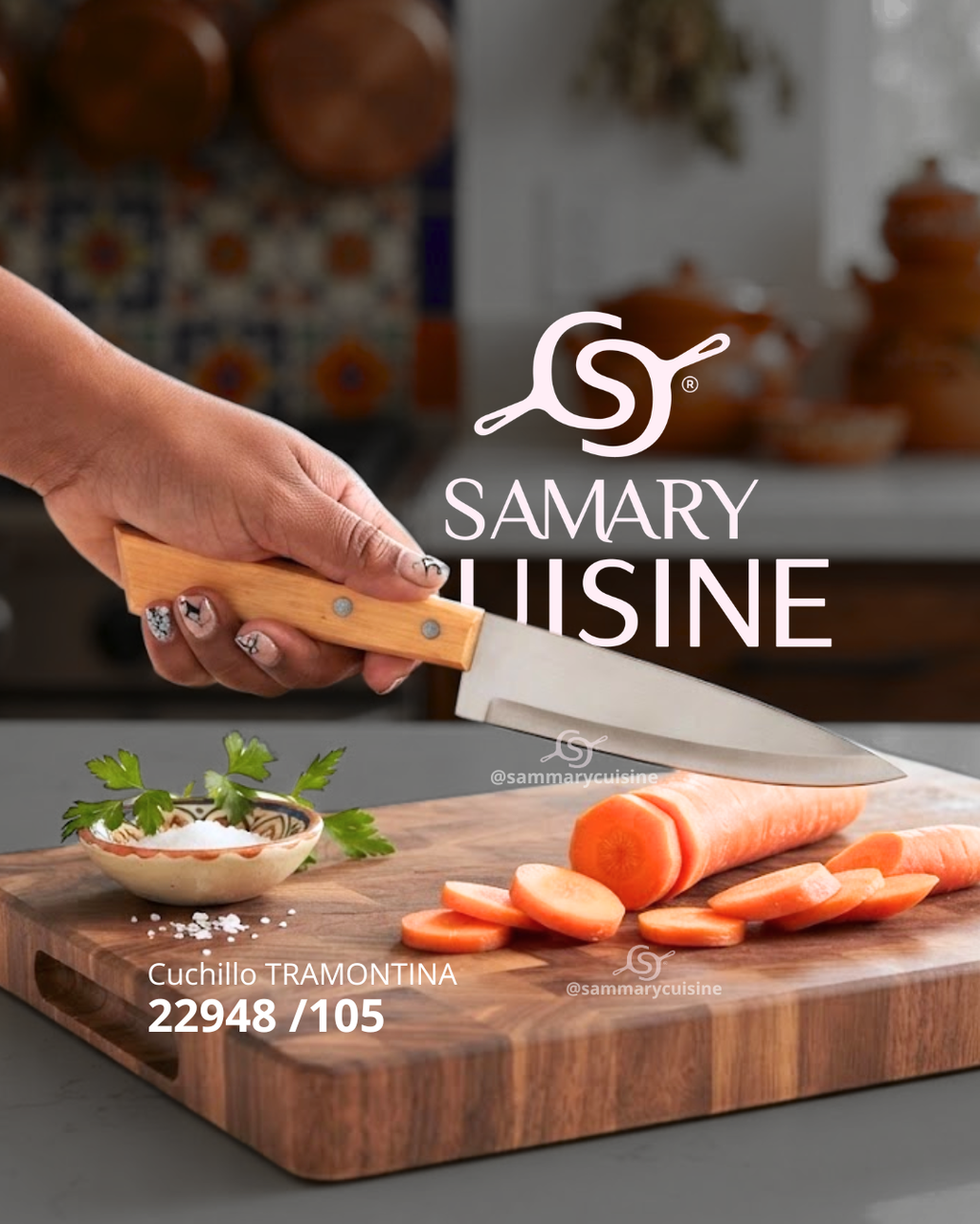Cuchillo de chef madera CH - TRAMONTINA 24 cm 22944/105