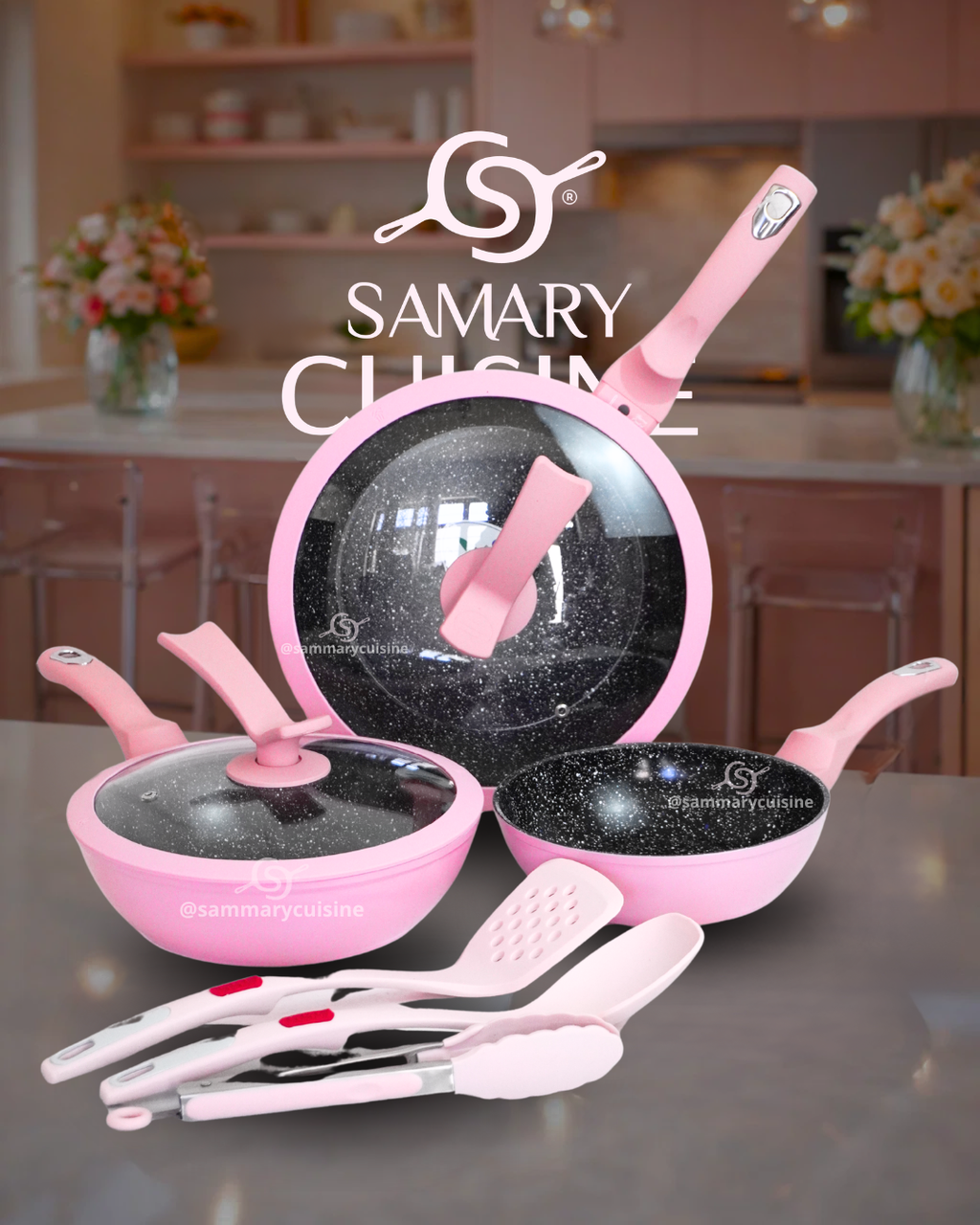 Set de Sartenes Candy - KUCHE 8 pz Cerámica Antiadherente