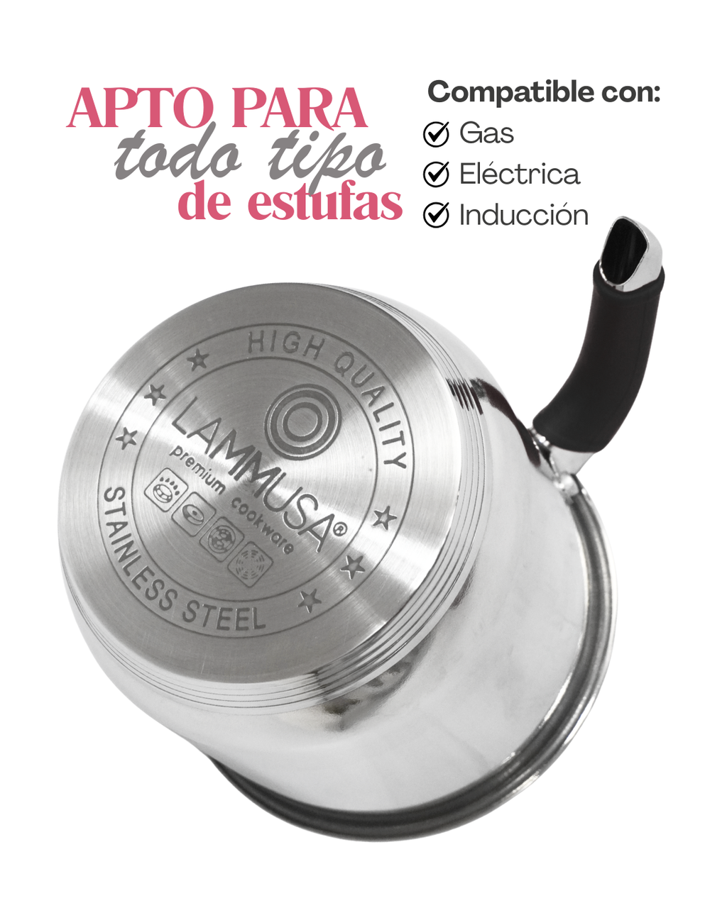 Pocillos de acero inoxidable - LAMMUSA 3pz
