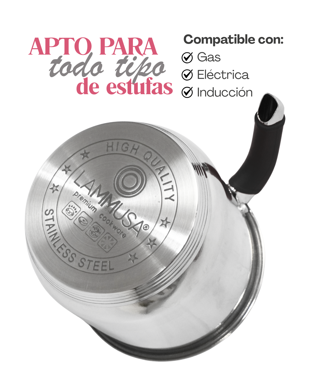 Pocillos de acero inoxidable - LAMMUSA 3pz